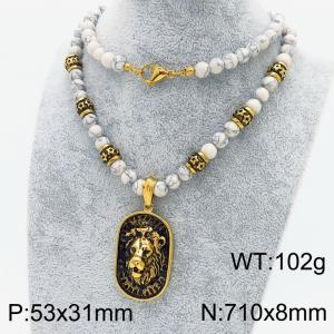 SS Gold-Plating Necklace - KN250248-KJX