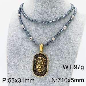 SS Gold-Plating Necklace - KN250250-KJX