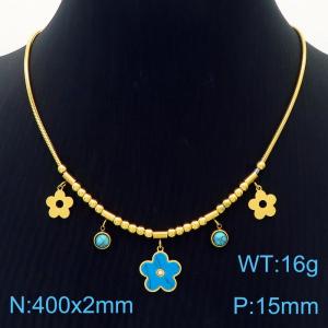 SS Gold-Plating Necklace - KN250485-HM