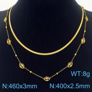 SS Gold-Plating Necklace - KN250487-HM