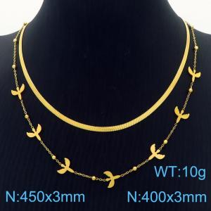 SS Gold-Plating Necklace - KN250489-HM