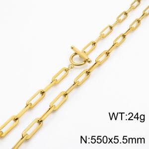 Stainless steel 0T buckle necklace - KN250540-Z