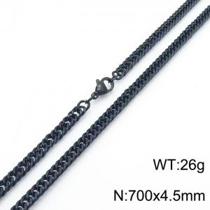 700X4.5mm Black-Plated Stainless Steel Cuban Chain Necklace - KN250654-Z