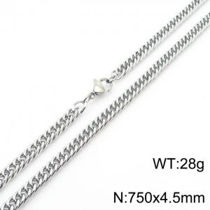 750X4.5mm Stainless Steel Cuban Chain Necklace - KN250669-Z