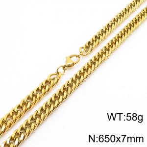 European and American fashion stainless steel 650x7mm Cuban chain jewelry temperament gold necklace - KN250723-Z