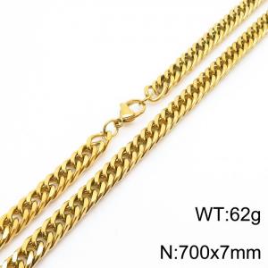 European and American fashion stainless steel 700x7mm Cuban chain jewelry temperament gold necklace - KN250724-Z