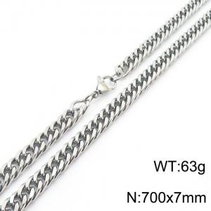 European and American fashion stainless steel 700x7mm Cuban chain jewelry temperament silver necklace - KN250731-Z