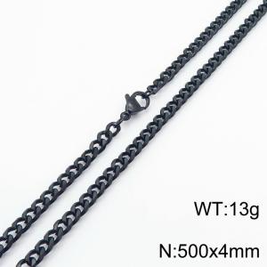 Wholesale Simple 500x4mm Wide Cuban Chain 18k Black Plated Stainless Steel Necklace - KN250914-Z