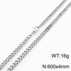 Wholesale Simple 600x4mm Wide Cuban Chain Stainless Steel Necklace Link Choker Jewelry - KN250923-Z