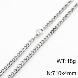 Wholesale Simple 710x4mm Wide Cuban Chain Stainless Steel Necklace Link Choker Jewelry - KN250925-Z