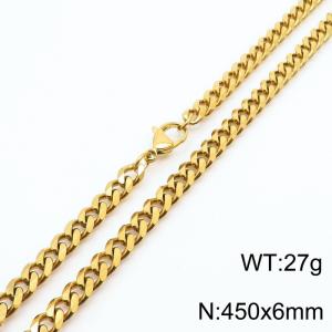 450x6mm stainless steel Cuban necklace for men and women - KN250948-Z