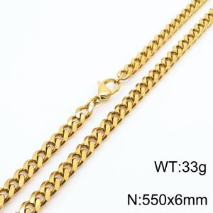 550x6mm stainless steel Cuban necklace for men and women - KN250950-Z