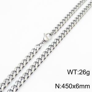 450x6mm stainless steel Cuban necklace for men and women - KN250962-Z