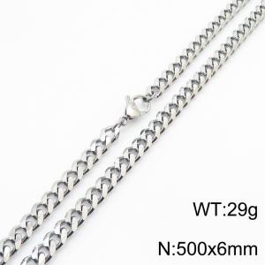 500x6mm stainless steel Cuban necklace for men and women - KN250963-Z