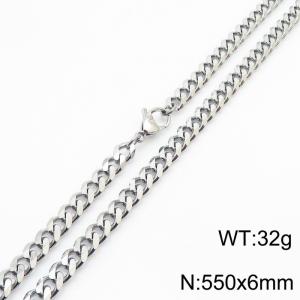 550x6mm stainless steel Cuban necklace for men and women - KN250964-Z