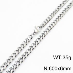 600x6mm stainless steel Cuban necklace for men and women - KN250965-Z