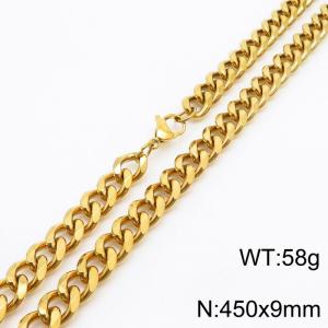 450x9mm Stainless Steel Cuban Necklace for Men and Women - KN251011-Z