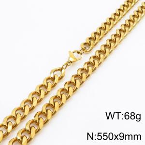 550x9mm Stainless Steel Cuban Necklace for Men and Women - KN251013-Z