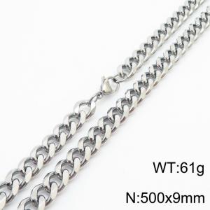 500x9mm Stainless Steel Cuban Necklace for Men and Women - KN251026-Z