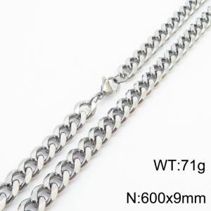 600x9mm Stainless Steel Cuban Necklace for Men and Women - KN251028-Z