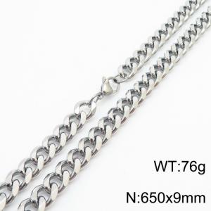 650x9mm Stainless Steel Cuban Necklace for Men and Women - KN251029-Z
