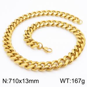 710X13mm Cuban Chain Stainless Steel Men's Necklace Party Jewelry - KN251058-Z