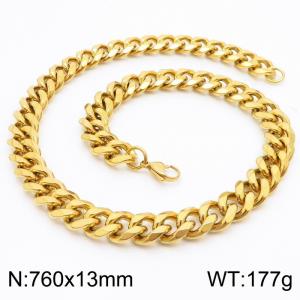 760X13mm Cuban Chain Stainless Steel Men's Necklace Party Jewelry - KN251059-Z