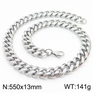 550X13mm Cuban Chain Stainless Steel Men's Necklace Party Jewelry - KN251069-Z