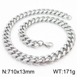710X13mm Cuban Chain Stainless Steel Men's Necklace Party Jewelry - KN251072-Z