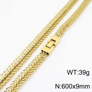 Hip Hop Stainless Steel 600MM Dragon Bone Snake Chain Gold Stainless Steel Necklace - KN251076-KFC