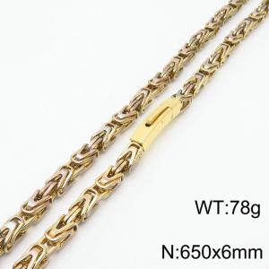 Creative, personalized, and fashionable 650mm loop chain gold stainless steel necklace - KN251082-KFC