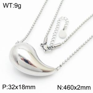 Hollow drop comma round snake chain necklace stainless  steel steel color simple light luxury collar for women - KN251136-KFC