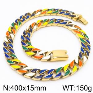 Colored Cuban Necklace - KN251203-KJX
