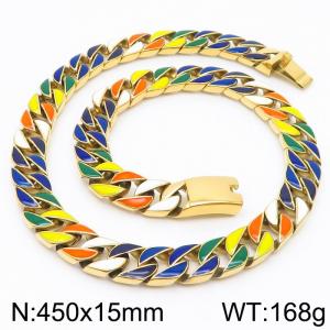 Colored Cuban Necklace - KN251204-KJX