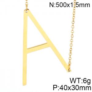 SS Gold-Plating Necklace - KN25644-K