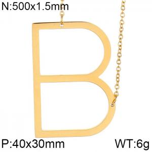 SS Gold-Plating Necklace - KN25645-K