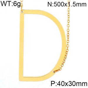 SS Gold-Plating Necklace - KN25647-K