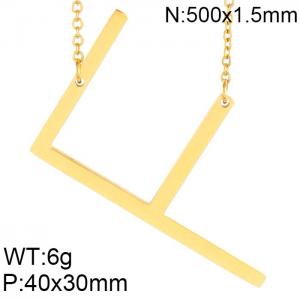 SS Gold-Plating Necklace - KN25649-K