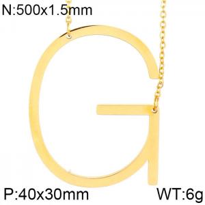 SS Gold-Plating Necklace - KN25650-K
