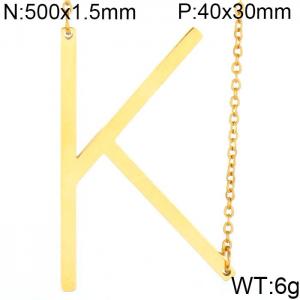 SS Gold-Plating Necklace - KN25654-K