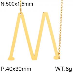SS Gold-Plating Necklace - KN25656-K