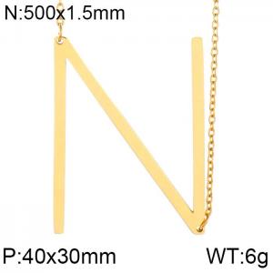 SS Gold-Plating Necklace - KN25657-K