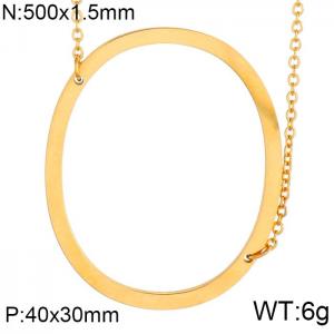 SS Gold-Plating Necklace - KN25658-K