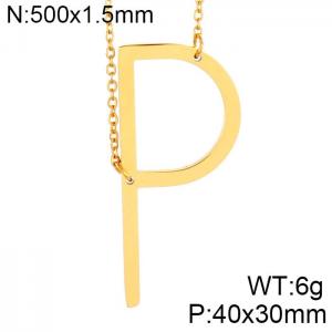 SS Gold-Plating Necklace - KN25659-K