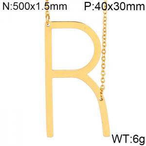 SS Gold-Plating Necklace - KN25661-K