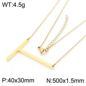 SS Gold-Plating Necklace - KN25663-K