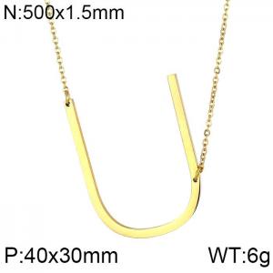 SS Gold-Plating Necklace - KN25664-K