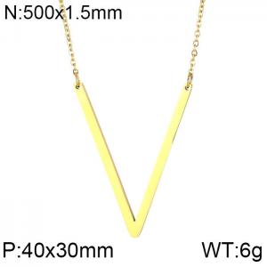 SS Gold-Plating Necklace - KN25665-K