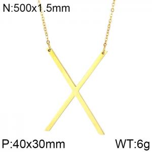 SS Gold-Plating Necklace - KN25667-K