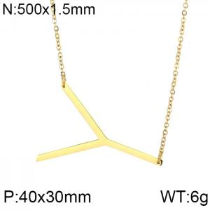 SS Gold-Plating Necklace - KN25668-K